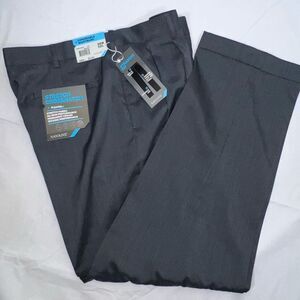 Savane Straight Fit Expandable Waist Band Cuffed Dress Pants in Charcoal